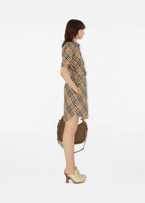  Burberry Check Cotton Poplin Shirt Dress. 