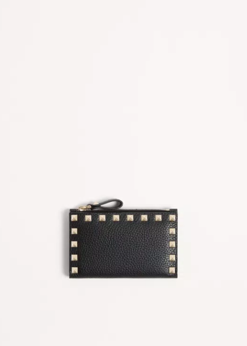 Rockstud Grainy Calfskin With Zipper