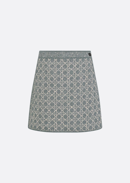 Macrocannage Miniskirt Gray Cotton-Blend 