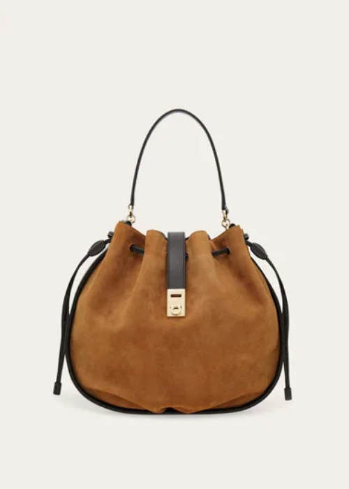 Ferragamo Hug Suede Bucket Bag