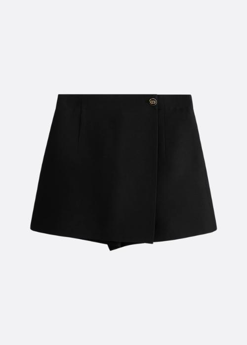 Skort with CD Buckle Black Lambskin | DIOR