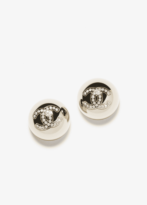 Stud earrings - Metal & strass, golden