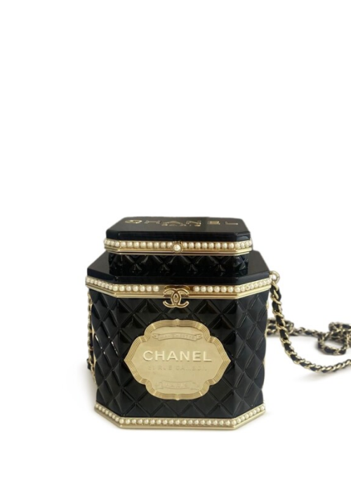 Chanel Resin Enamel Tea Box with Imitation Pearls 