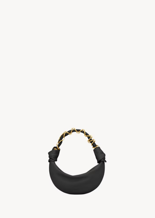 AMALIA mini hobo in lambskin in Black