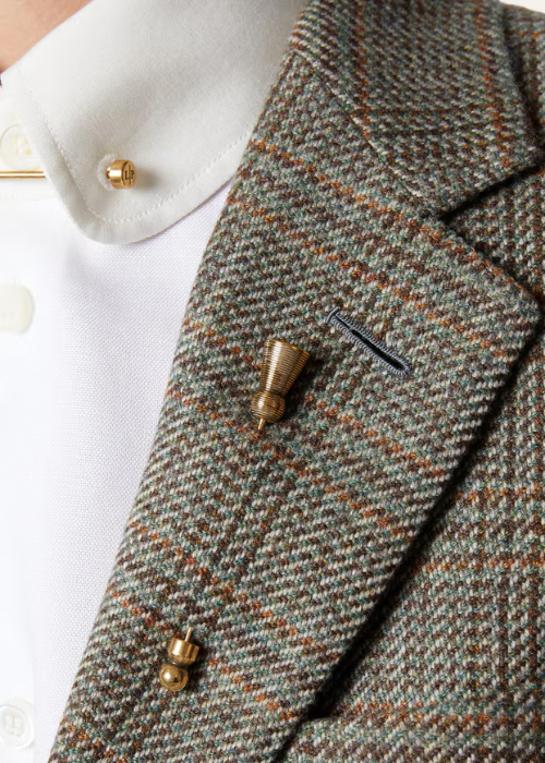 Guilloché Brooch Brass Antique Gold 