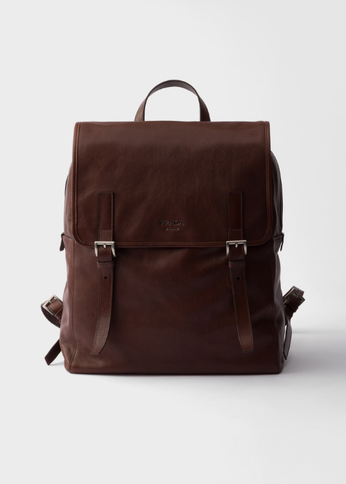 Prada Leather Backpack — Cocoa Brown
