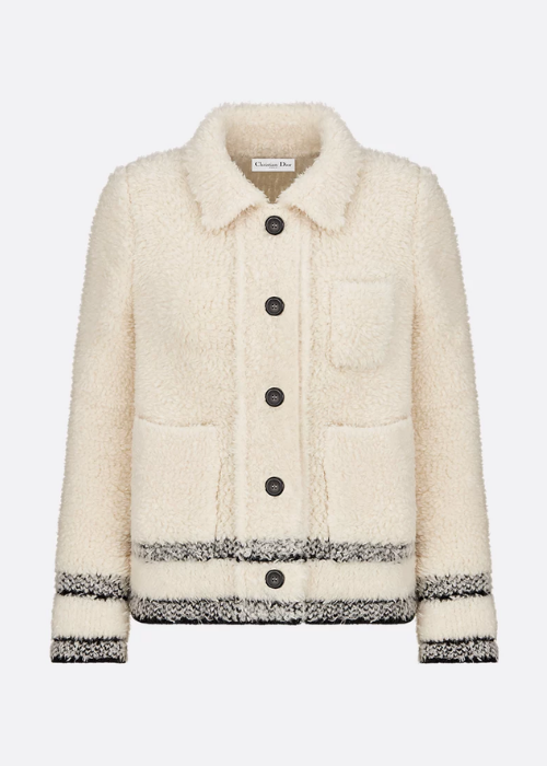 Veste Caro Maille molleton de laine mélangée écrue