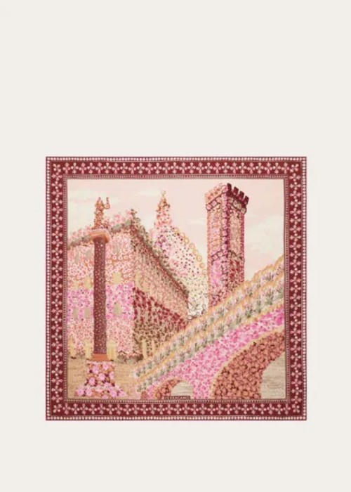  Salvatore Ferragamo Palazzo-print silk Shawls