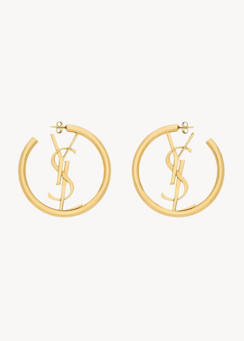 CASSANDRE pendant hoop earrings in metal in Gold