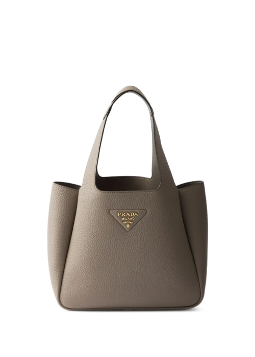Prada Clay Gray Small Leather Tote Bag 