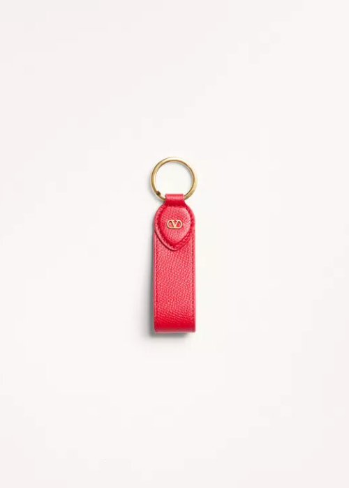 Vlogo Signature Grainy Calfskin Key Ring 