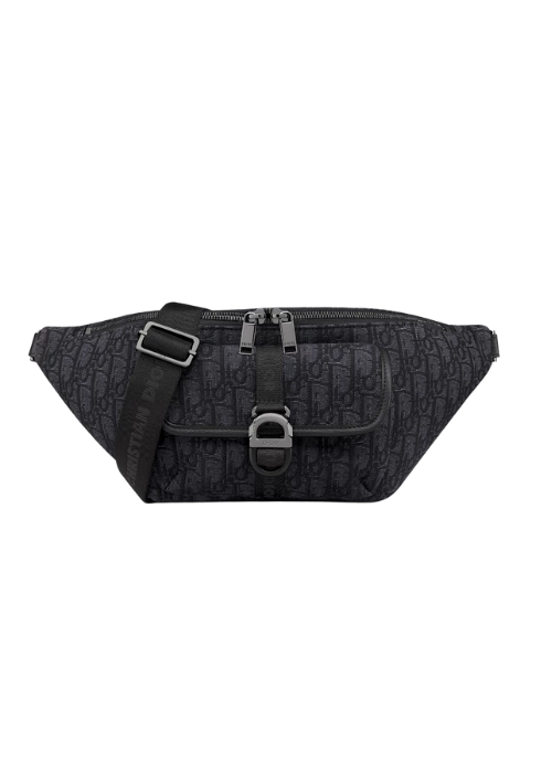 Dior 8 Belt Bag Beige and Black Dior Oblique Jacquar