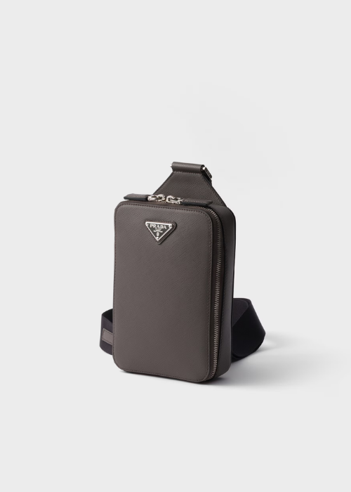 Prada Brique Saffiano Leather Bag — Smoky Gray