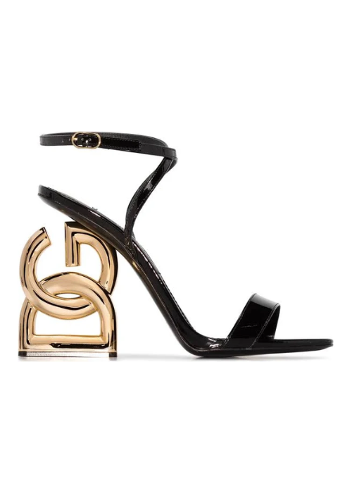 Patent Leather Sandals with Heel