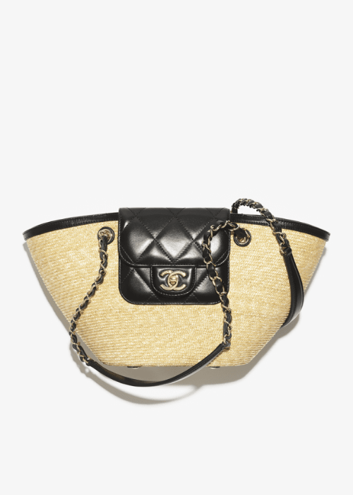 Small tote, Braided raffia