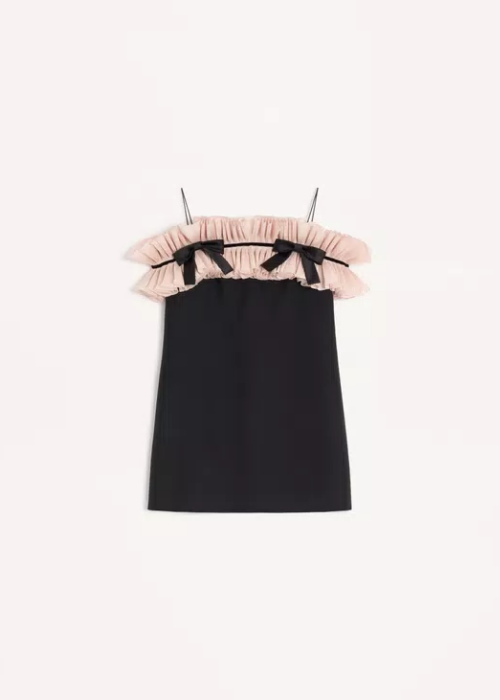 Valentino Garavani ruffle bow sleeveless mini dress
