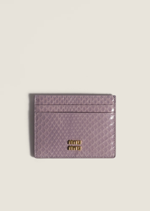 Wisteria Ayers Leather Card Holder | Miu Miu