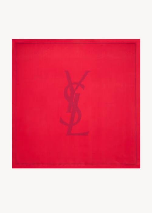 CASSANDRE square scarf in silk charmeuse