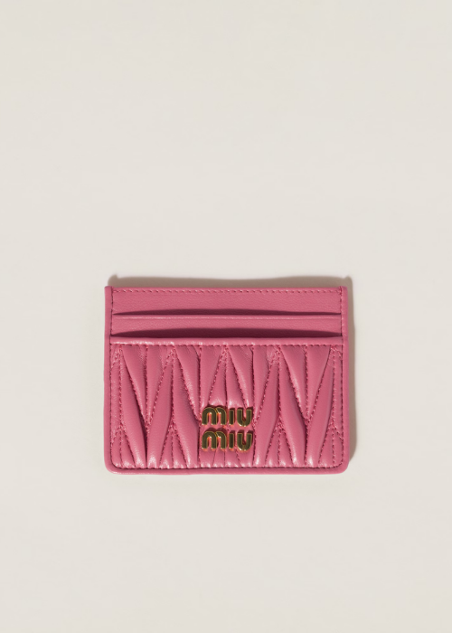 Begonia Pink Matelassé Nappa Leather Card Holde