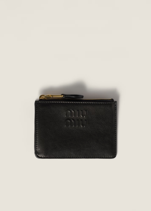 F0b7k Leather Card Holder | Miu Miu