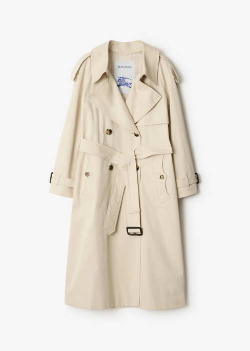 Long Gabardine Fitzrovia Trench Coat in Clam beige