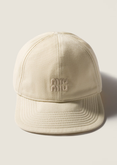 Cream Drill Baseball Cap | Miu Miu
