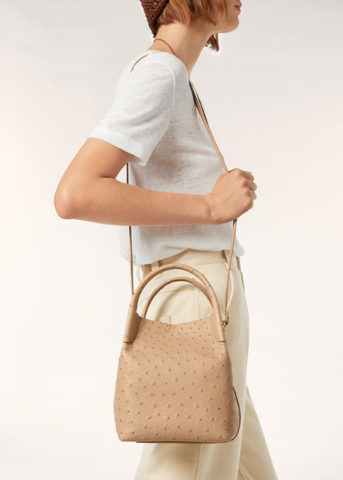 Small Bale bag Ostrich Leather Light Trench