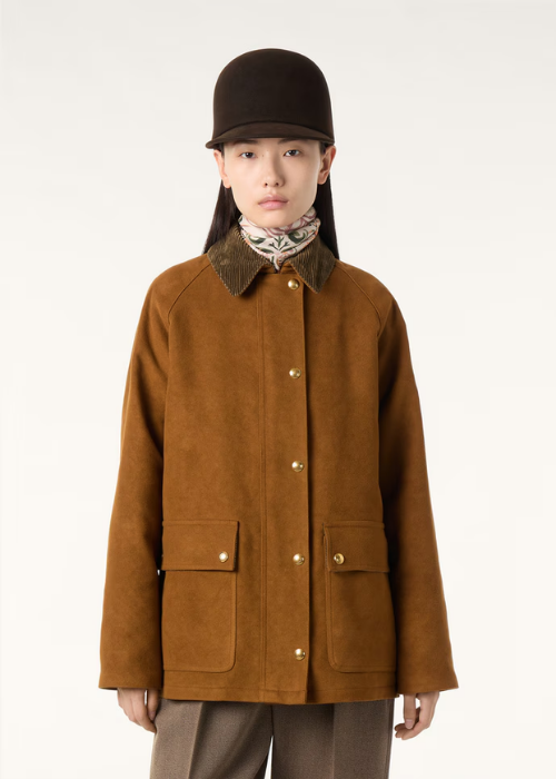 Kade Caban Jacket Viscose, Cotton Dark Brandy 