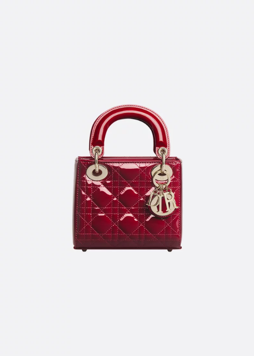 Small Lady Dior My ABCDior Bag Cherry Red Patent
