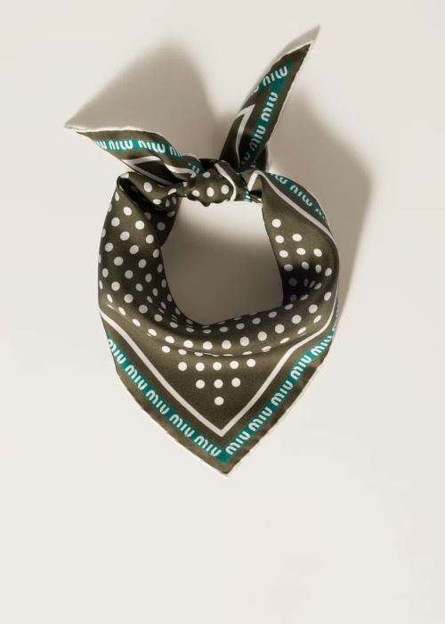 Miu Miu Printed Silk Twill Scarf