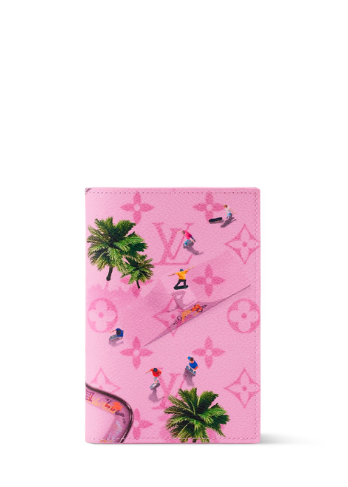 Louis Vuitton Monogram Skateboard Pink Passport Cover