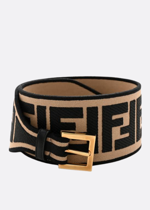 FF Fish-Eye Motif Embroidered Waist Belt