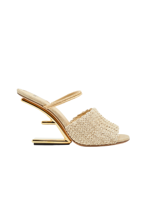 Fendi Raffia First Heel Mules