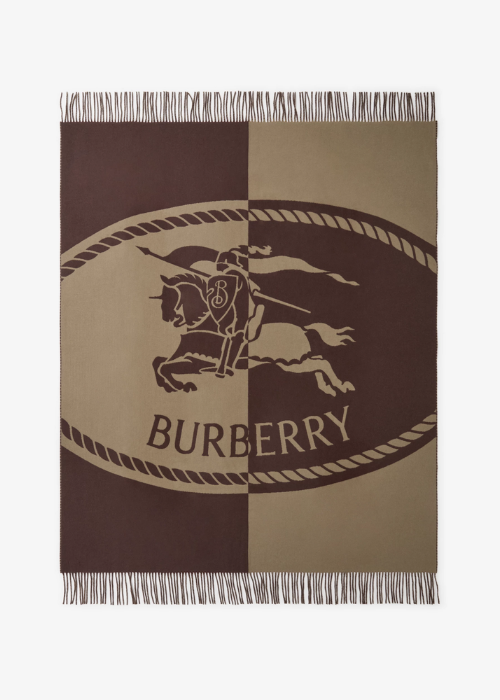 Knight Stamp Wool Blanket in Vole brown