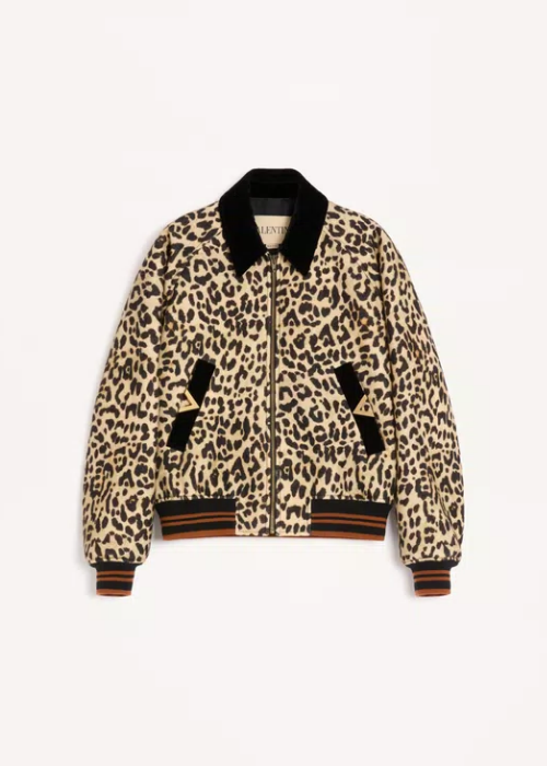 Valentino Bomber Jacket In Wool Drape With Vgold