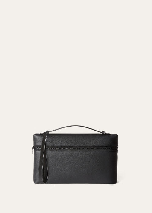 Loro Piana Extra Pouch in Grained Calfskin – Black