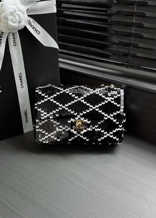 Chanel Diamond Quilted Sequin Mini Classic Flap Bag