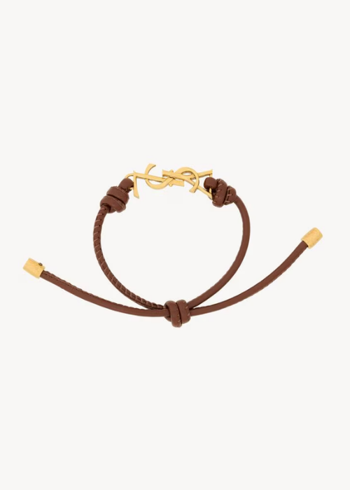 CASSANDRE cord bracelet in leather in Black