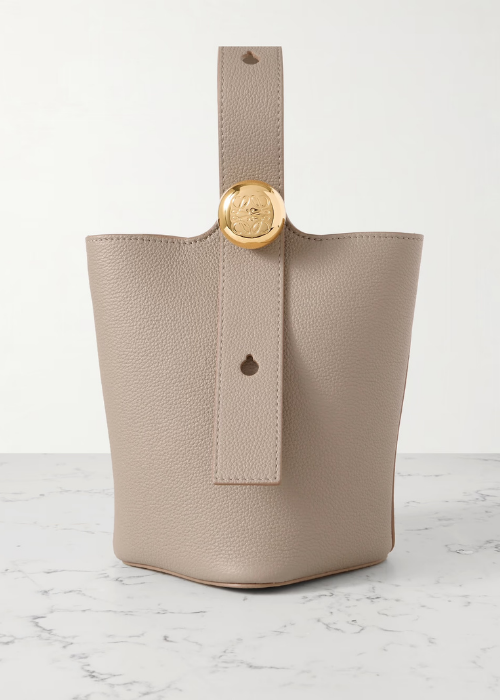 Smooth Calfskin Pebble Bucket Bag