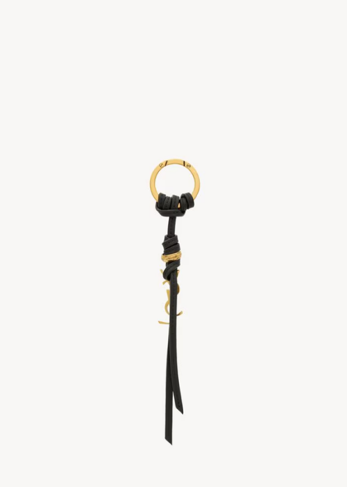  Cassandre keyring in black leather 