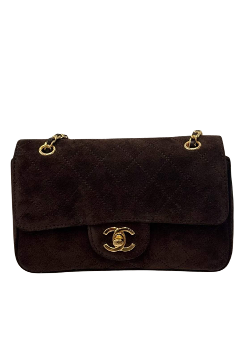 Chanel Classic Flap Bag (Dark Brown Suede)