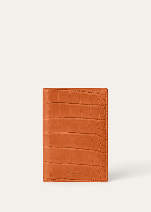 LP Passport Cover Alligator Leather Warm Tan