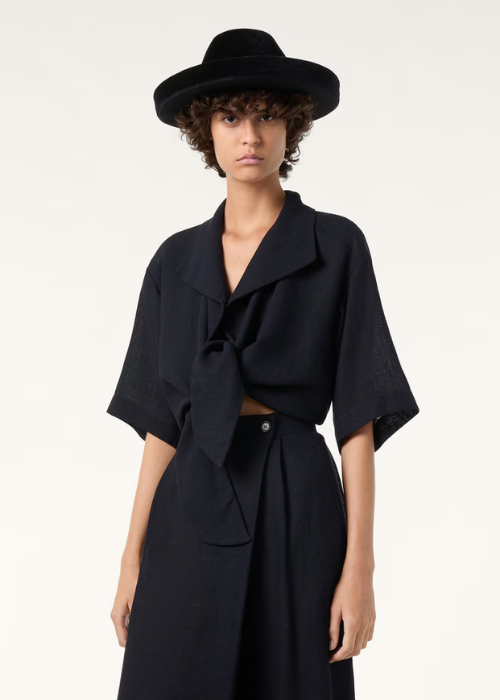 Janet Shirt Linen Blue Navy | Loro Piana 