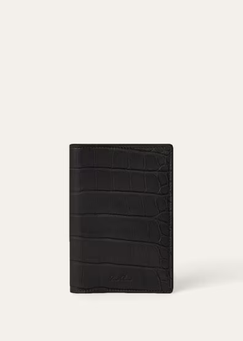 LP Passport Cover Alligator Leather Black