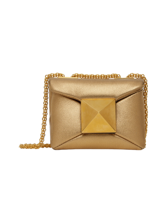 Valentino Garavani One Stud Embroidered Micro Bag with Chain