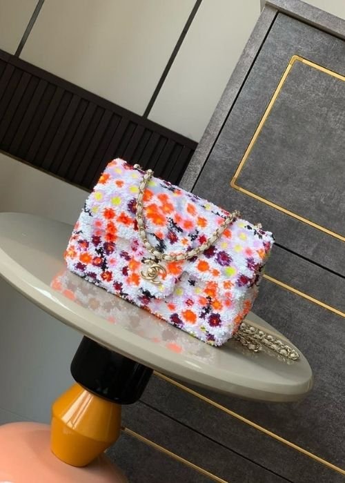 Chanel Floral Tweed Classic Flap Bag