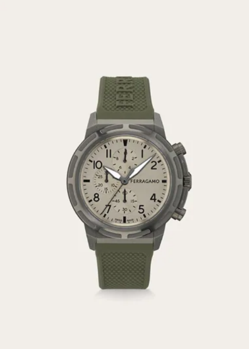 Ferragamo logo-embossed 44mm | Grey |