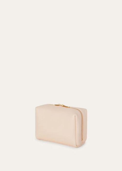 Small Extra Travel Pouch Calfskin Creamed