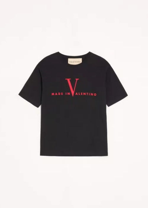 Valentino Cotton T-shirt With Made In Valentino Print 