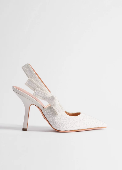 J'Adior Slingback Pump Embroidered Cotton